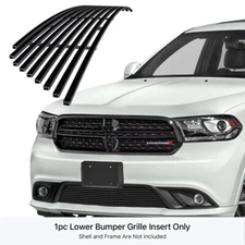 For 2014-2020 Dodge Durango W/O Adapt Ctrl Bumper Stainless Black Billet Grille