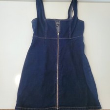 BDG Urban Outfitters Dark Blue Denim Dress Women Sz 6 Full Zip