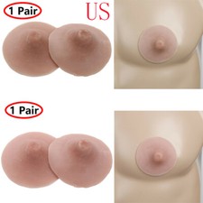 1Pairs Non-stick Washable Reusable Silicone Fake Nipples Breast Bra Cosplay