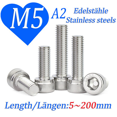 Socket Cap Screws A2 Stainless Steel Allen Bolt Hex Head Din 912 M5