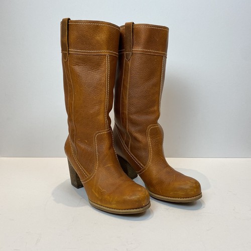 TIMBERLAND Women's RUDSTON Boots UK7.5 W Brown Pull-On Waterproof Earthkeepers