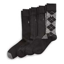 Ralph Lauren 4 Pack Dress Socks for Men Flat Knit Fabric With Different Patterns