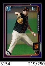 1-2015 BOWMAN CHROME DRAFT PURPLE REFRACTOR ANDREW SUAREZ GIANTS /250 QTY