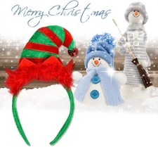 Mini Elf Hat Headband Red Green Bells Christmas Party Fancy Costume Accessory