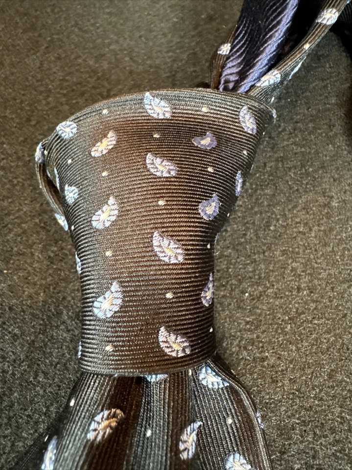 Corbata Roundtree & York Trademark para hombre 100 % seda 59L x X3,5W cachemira Foto 3 de 4