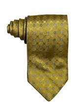 Tommy Hilfiger 100 SILK Men's Geometric Designer Gold Tie 60" x 3.25"