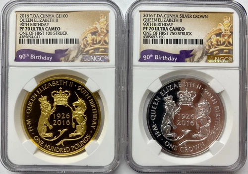 2016 Tristan da Cunha £100 Queen Elizabeth II 90th Birthday Set NGC PF70 UCAM