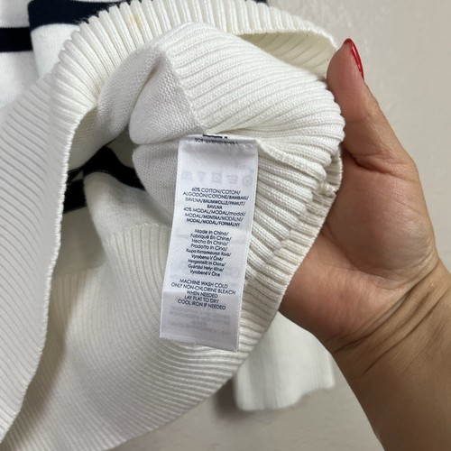 Suéter Pullover Mujer Chaps Rayas Blanco/Negro, Talla Grande - Imagen 6 de 11