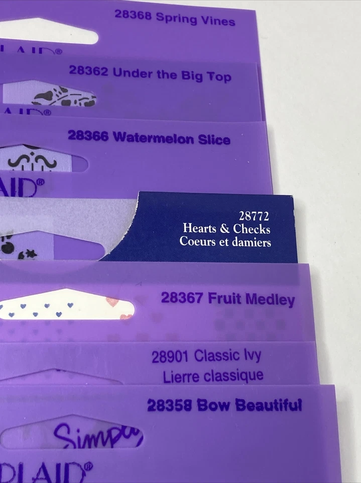 Lot of 7 Plaid Simply Stencils Borders Walls Art 1990's Assorted NOS FREE SHIP ! - Image 2 of 4