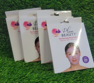 4 PLUM BEAUTY PERFECTING FACIAL MASK REUSABLE UP TO 20 TIMES NEW
