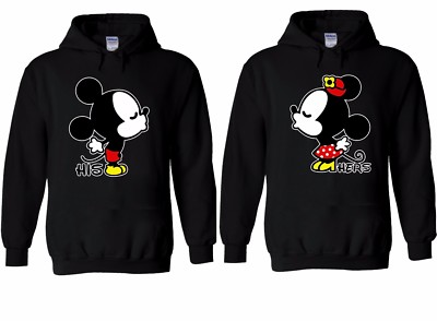 Disney besos Mickey Minnie Mouse Pareja Con Capucha Sudadera Hombres  Mujeres Unisex | eBay