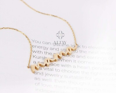 14K massives Gold Mama Halskette, maßgeschneiderter Mama Anhänger, zarter Mama Charm