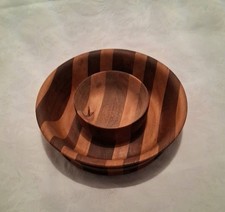 Chip and Dip Two-Tone Wood Bowl for Chip and Dip