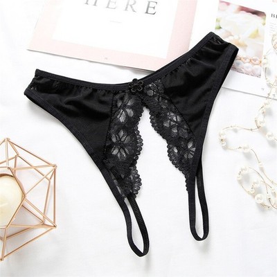 2Pack Sexy Women Lace Thong G-string Panties Lingerie Underwear Crotchles T-back