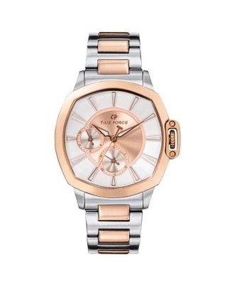 TIME FORCE Women Analog Quartz Casual Watch Classic Dress Golden Dial Waterproof