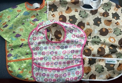 Bumkins Bib Lot Of Three Daycare Dinosaur Woodland Creatures