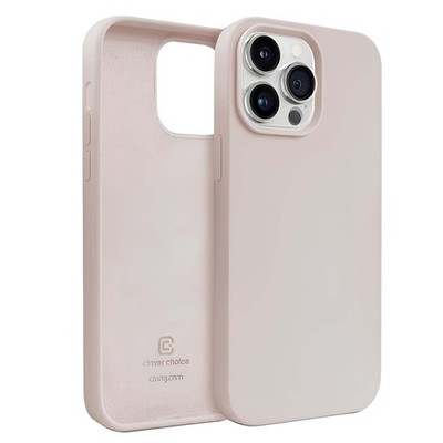 Crong, Flüssig Silikon Hülle iPhone 14 Pro Max Stoßfest Flexibel, Hellrosa