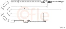 COFLE Bremsseil Seilzug Feststellbremse 10.6224 für PEUGEOT SW 407 HDi 110 16V