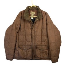Vintage LL Bean Down Puffer Waxed Cotton Men s Large Tall Chore 0 DBL8 Quilted