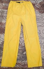 Columbia Elastic Waist PVC Rubber Rain Pants Yellow Men's L Button Pockets