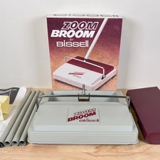 Vintage Bissell Zoom Broom Carpet Sweeper RARE In Box 1980s 110 Years Model