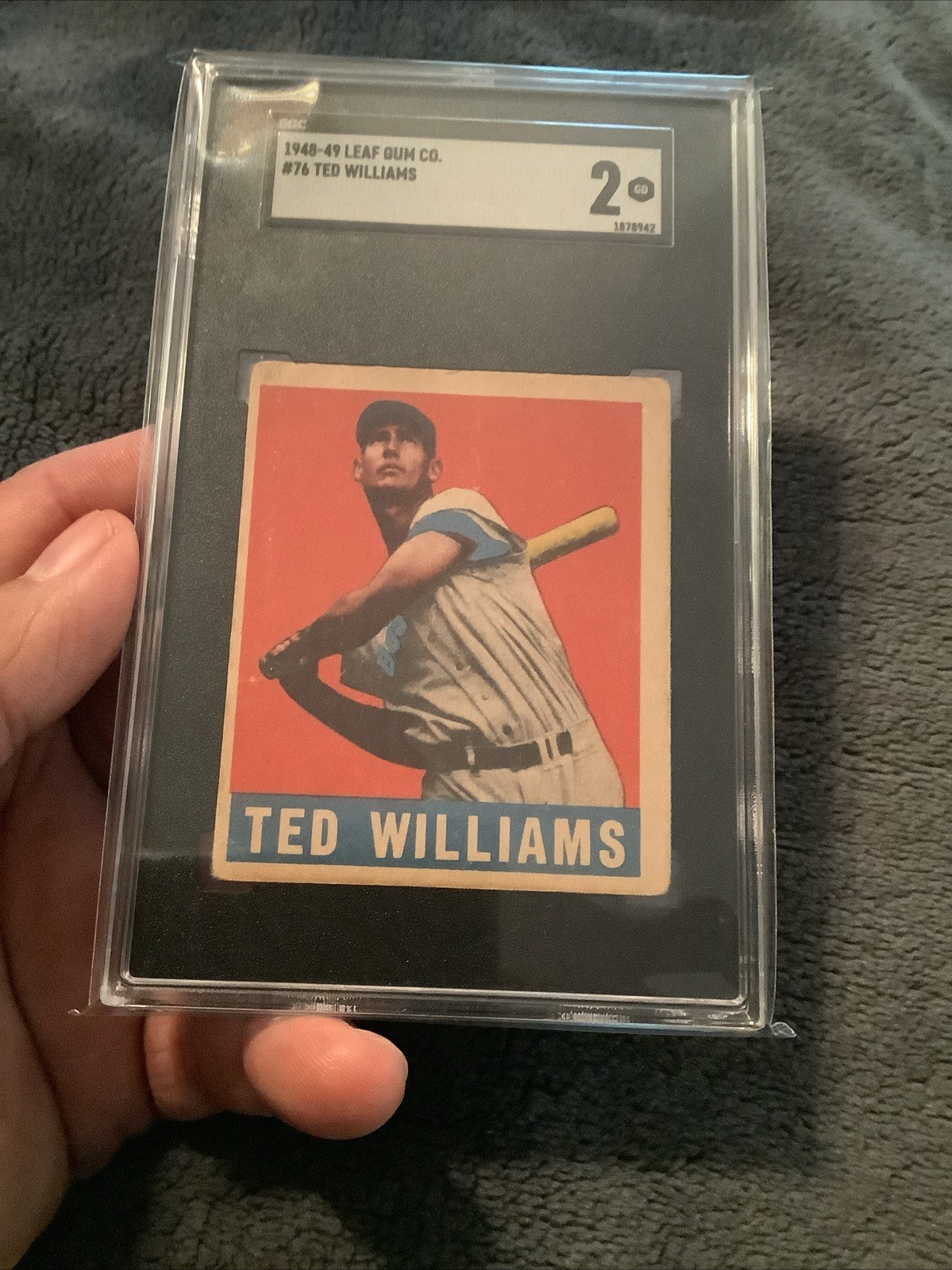 1948 Leaf #76 Ted Williams Sgc 2 New Slab