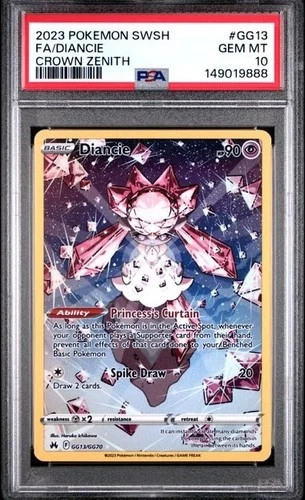 DIANCIE #GG13 PSA 10 • 2023 POKEMON SWORD & SHIELD CROWN ZENITH  FULL ART