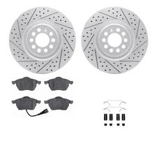 For Audi TT Quattro 01-06 Drilled & Slotted Front Brake Kit w Optimum Pads