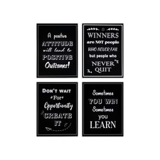 Motivational Wall Decor Set of 4 Posters   Inspirational Wall Art for Clas