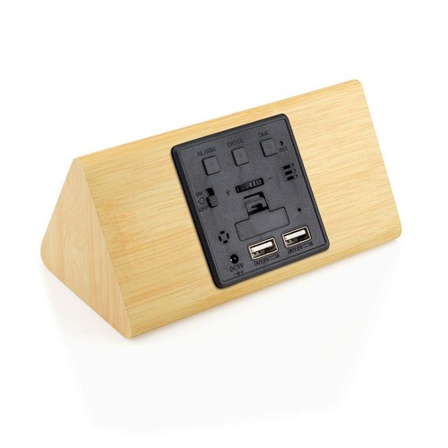 Sveglia in Legno, Sveglia in Legno Smart LED Orologio Digitale per Camera da Letto/Scrivania... - Foto 8 di 9
