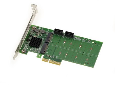 PCIE x4 Karte 2x M.2 SSD (M2 SATA) + 2x Marvell 88SE9215 SATA HDD