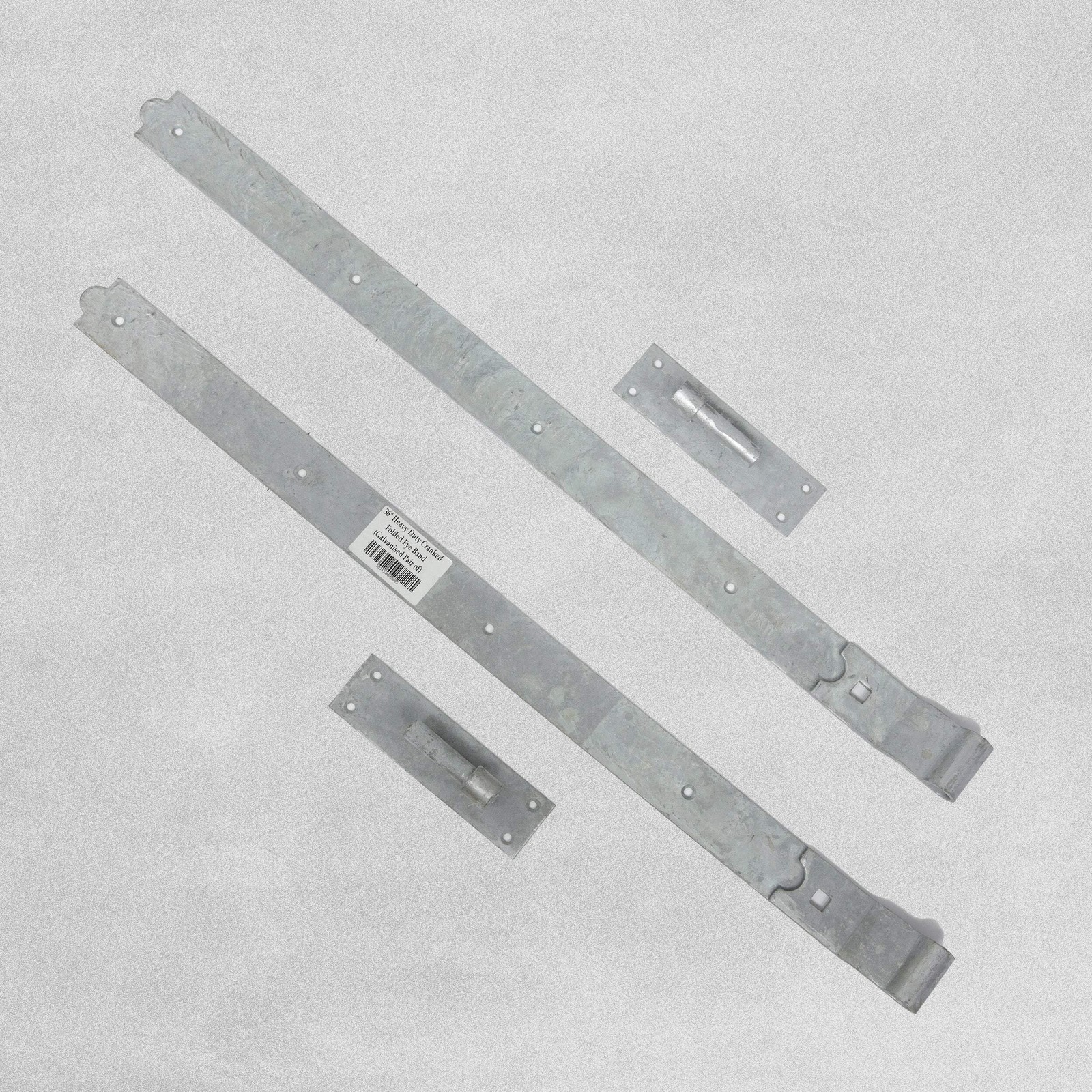 Cranked Folded Eye Band Galvanised on Plate Heavy Duty 510mm / 20"" Pair