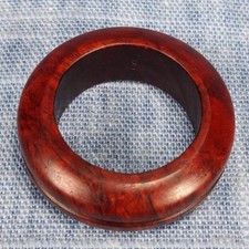 Single Channel Hardwood Ring Made from Briarwood - Size 6.5 US 