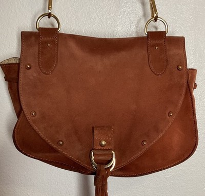 SEE BY CHLOE Brown Suede & Leather Crossbody  Saddle Bag  Brown Boho