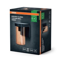 Wandleuchte Aluminium IP44 E27 Glas Bernstein Osram H:16 Cm Wandlampe Haus