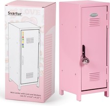 Mini Locker with Lock Keys, Stickers, Metal Small Locker for Desktop, Girls...
