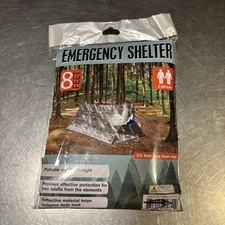 Emergency Thermal Tent Emergency Protection 2 Person -8 ft w/20 ft Nylon Rope