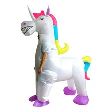 Magical White 4 Legged Unicorn Inflatable Adult Costume