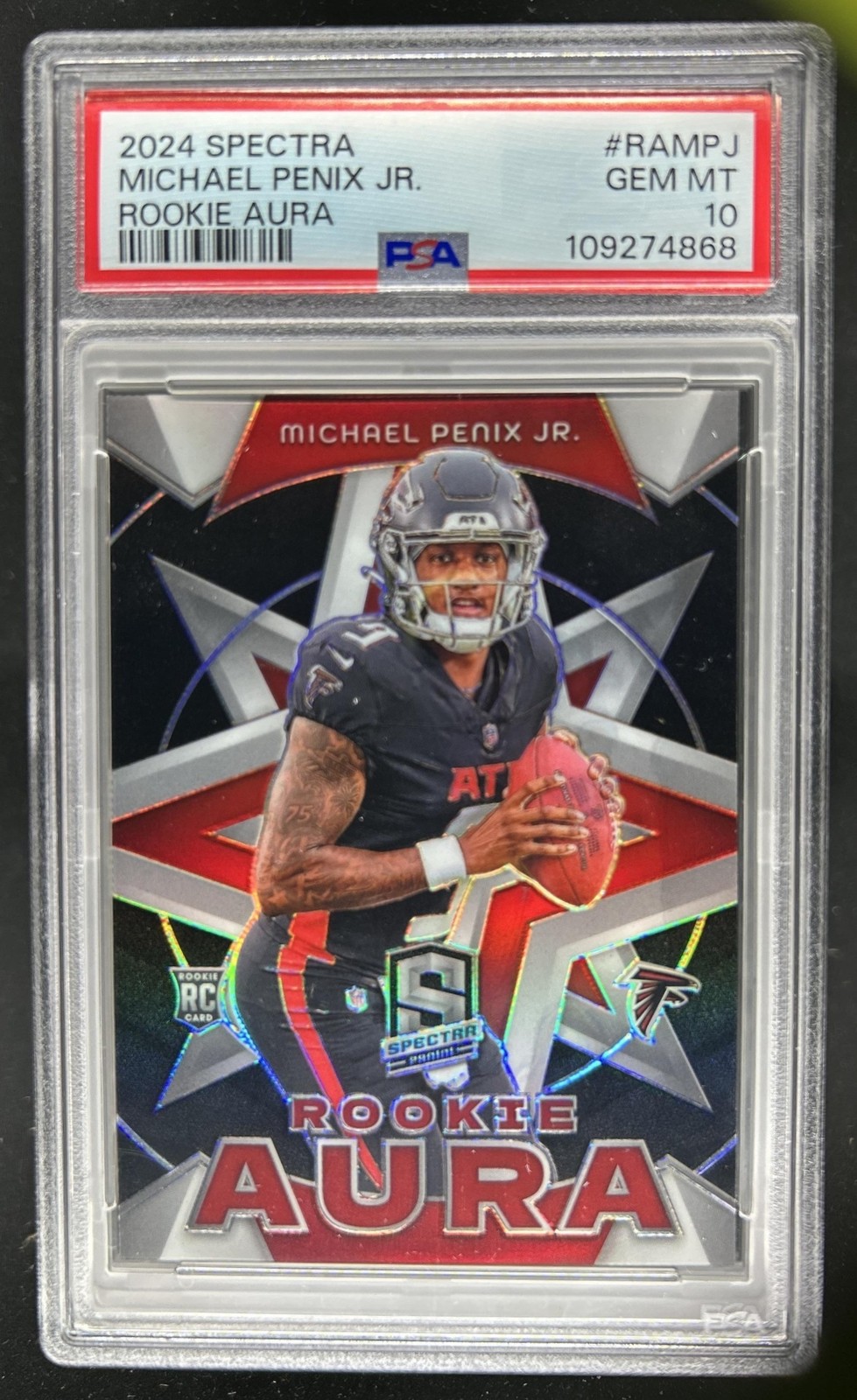 Michael Penix Panini Spectra Rookie Aura #RAMPJ Base