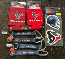 Houston Texans 4 Lanyards, Decal & 2 Can Koozies New