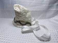 Baby Christening Bonnet 100 Silk Pearl Rhinestone Ivory USA Made Size Small