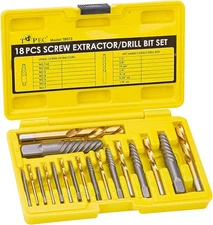 TOPEC Screw Extractor and Left Hand Drill Bit Set - 18 Piece Easy Out Bolt... 