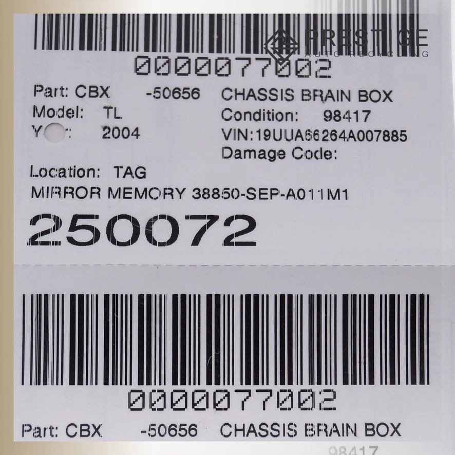 Módulo de control de memoria de espejo retrovisor exterior ACURA TL 2004-2007 38850-SEP-A01 Foto 4 de 4