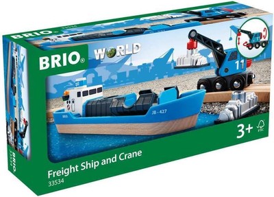 Brio World Hafen Frachtschiff und Kran für Kinder ab 3 Jahren