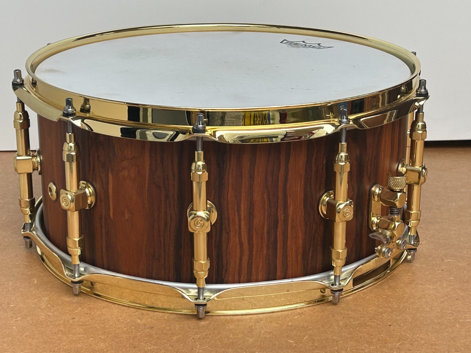 GABRIEL PMBB Limited Edition 14''x6.5'' Snare Drum-Palisander with Gold Hardware photo 6
