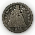 1848 Seated Liberty Dime, Better Date,