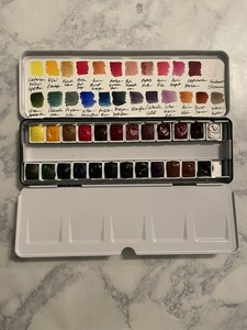 Artist Watercolor Curated Set 24 Half Pans Daniel Smith, Sennelier, Maimeri