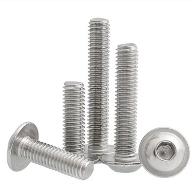 50pc M3 Hex Socket Allen Screws  Round Button Head Flange Bolts  ISO738 L=4-30mm