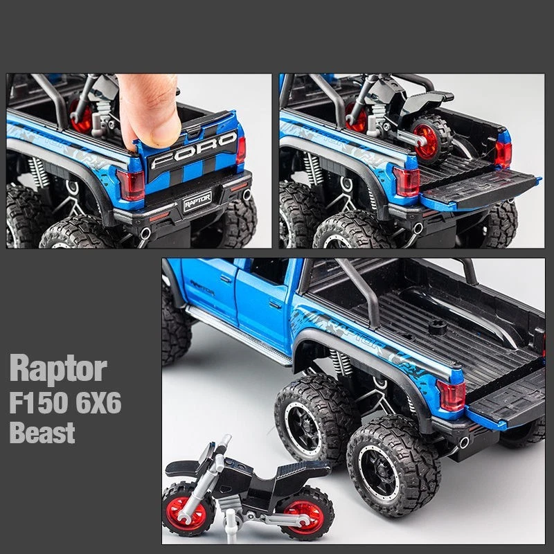 1:28 Scale Model for Ford Raptor F-150 Modified Off-Road Diecast Alloy Toy Gift - Image 4 of 4