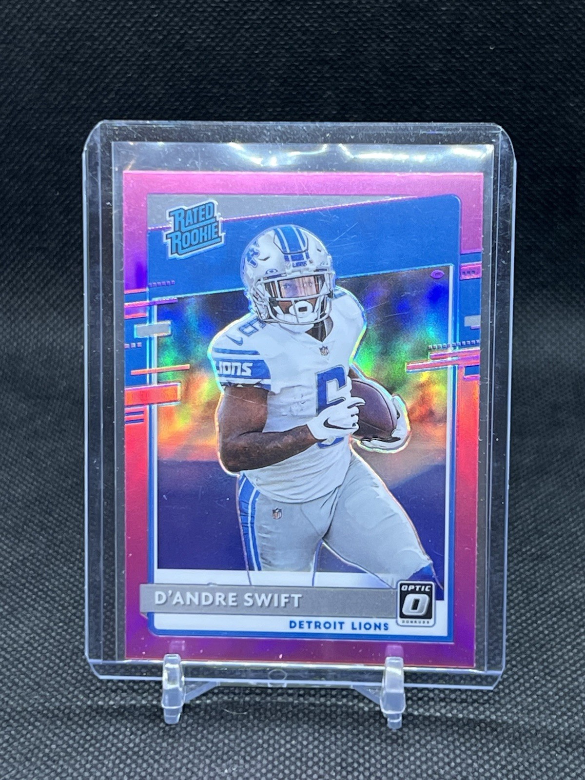 2020 Panini Donruss Rated Rookie D'Andre Swift #P-309 Optic Preview Pink Prizm
